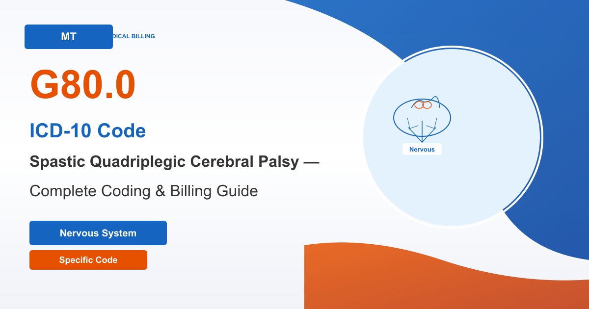 ICD-10 Code G80.0: Spastic Quadriplegic Cerebral Palsy — Complete Coding & Billing Guide