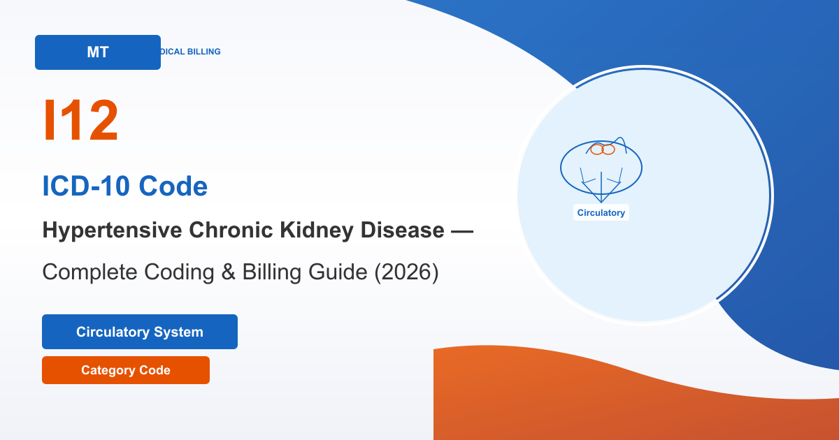 ICD-10 Code I12: Hypertensive Chronic Kidney Disease — Complete Coding & Billing Guide (2026)